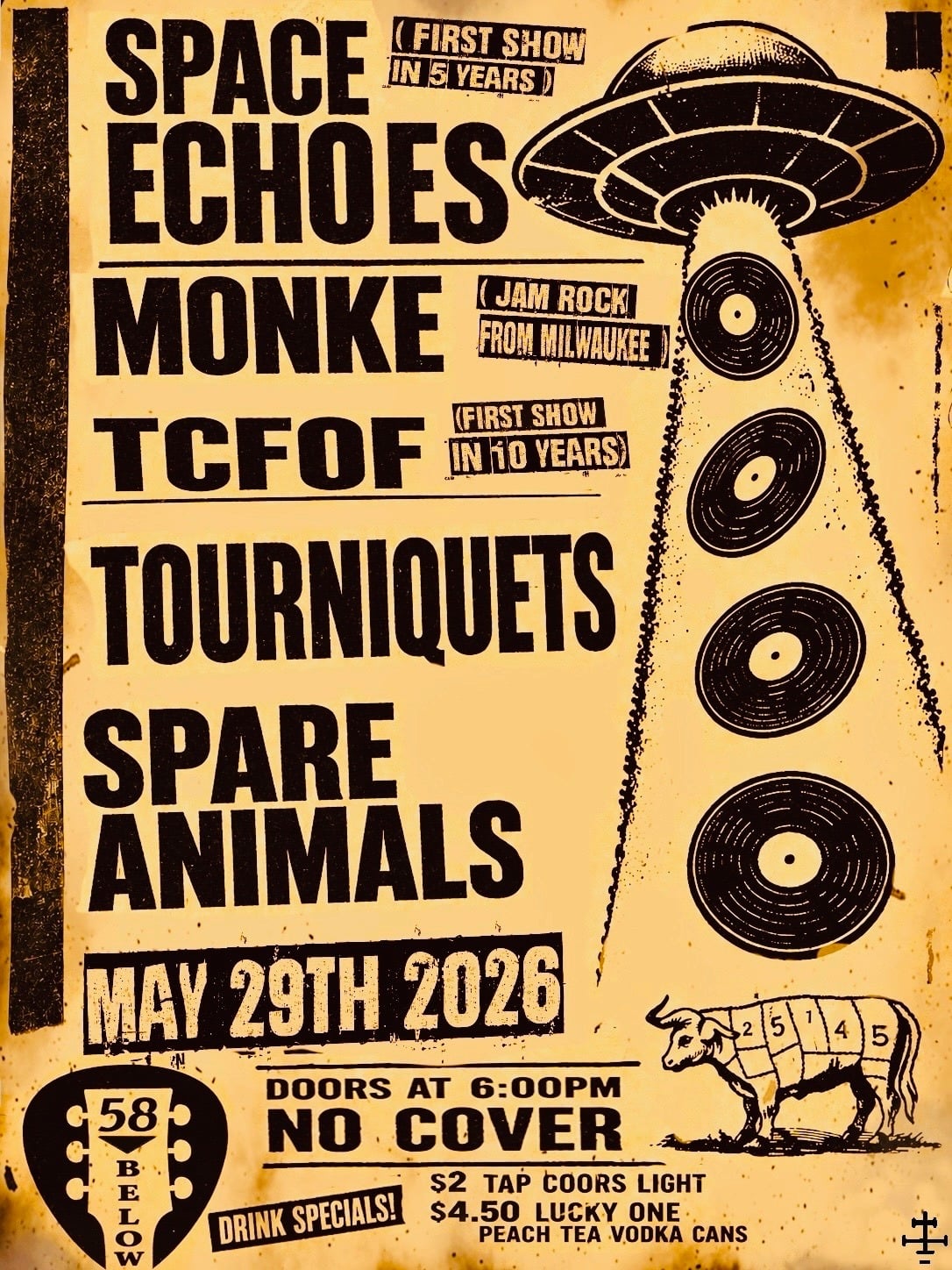 TCFOF Space Echoes MonkE Tourniquets and Spare Animals at 58 Below